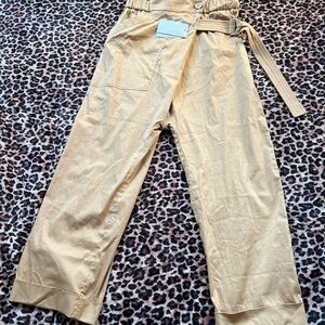 Patrizia Pepe Tan Elastic Waist Pants